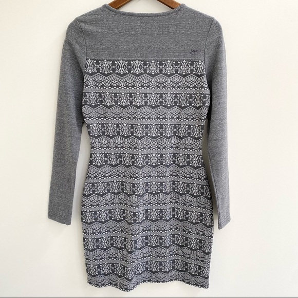 Kavu Blake gray long sleeve scoop neck dress Aztec southwestern print size XS - Picture 2 of 9